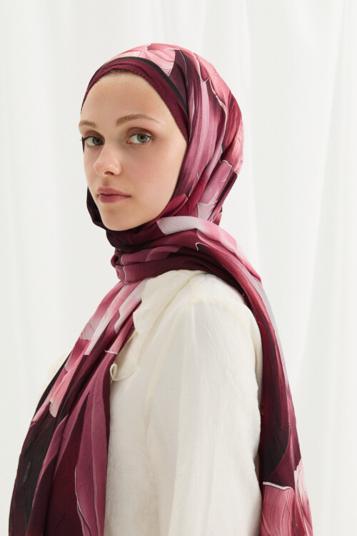 Tulipano Kraş Şal - Bordo - Camellia Scarfs (1)