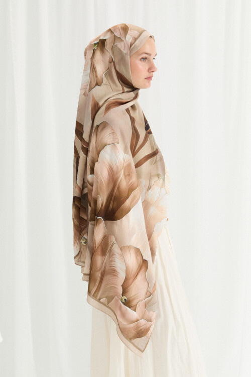 Tulipano Kraş Şal - Kum - Camellia Scarfs (1)