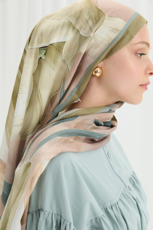 Tulipano Kraş Şal - Olive - Camellia Scarfs (1)