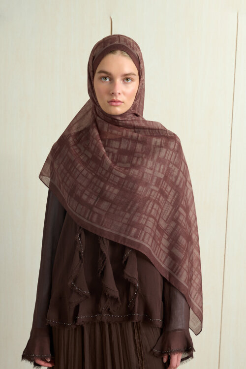 Valentina Pamuk Soft Şal - Kızıl Kahve - Camellia Scarfs