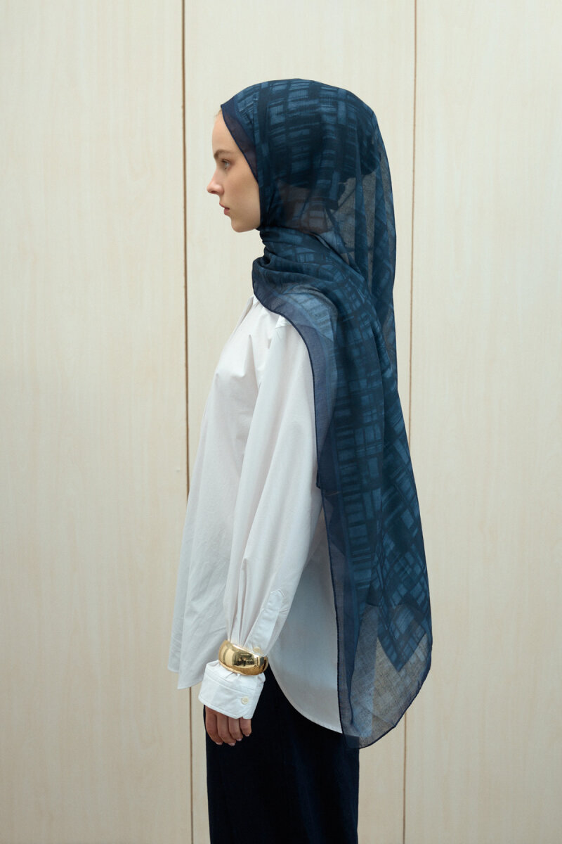 Valentina Pamuk Soft Şal - Lacivert - 1