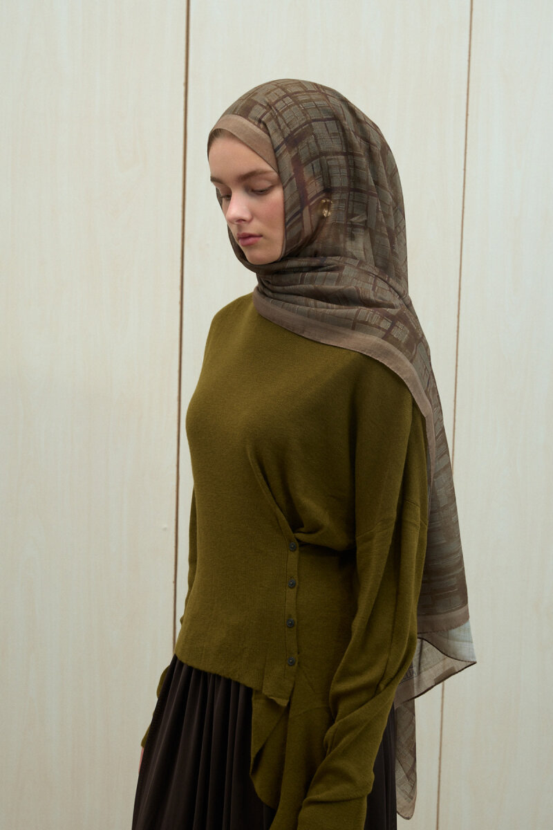 Valentina Rami Şal - Haki - 1