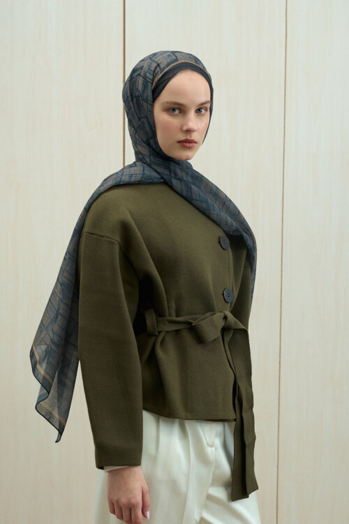 Valentina Rami Şal - Siyah Bej 