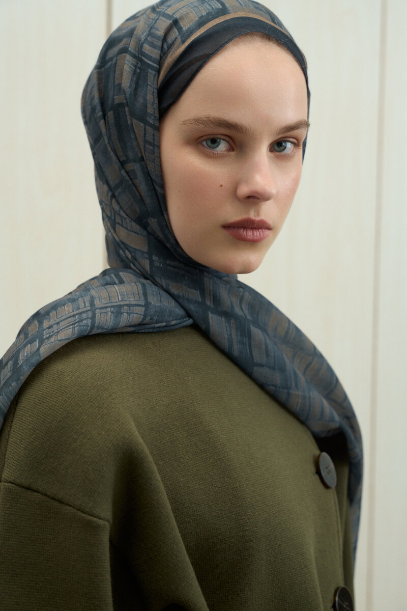 Valentina Rami Şal - Siyah Bej - 3