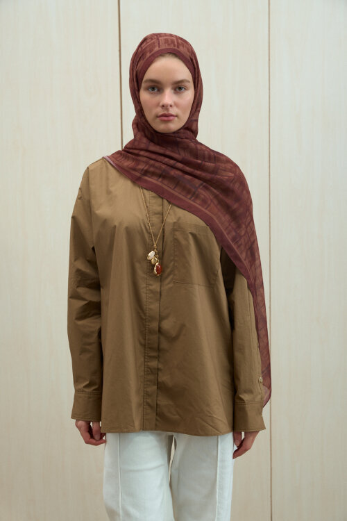 Valentina Soft Pamuk Şal - Bordo - Camellia Scarfs (1)