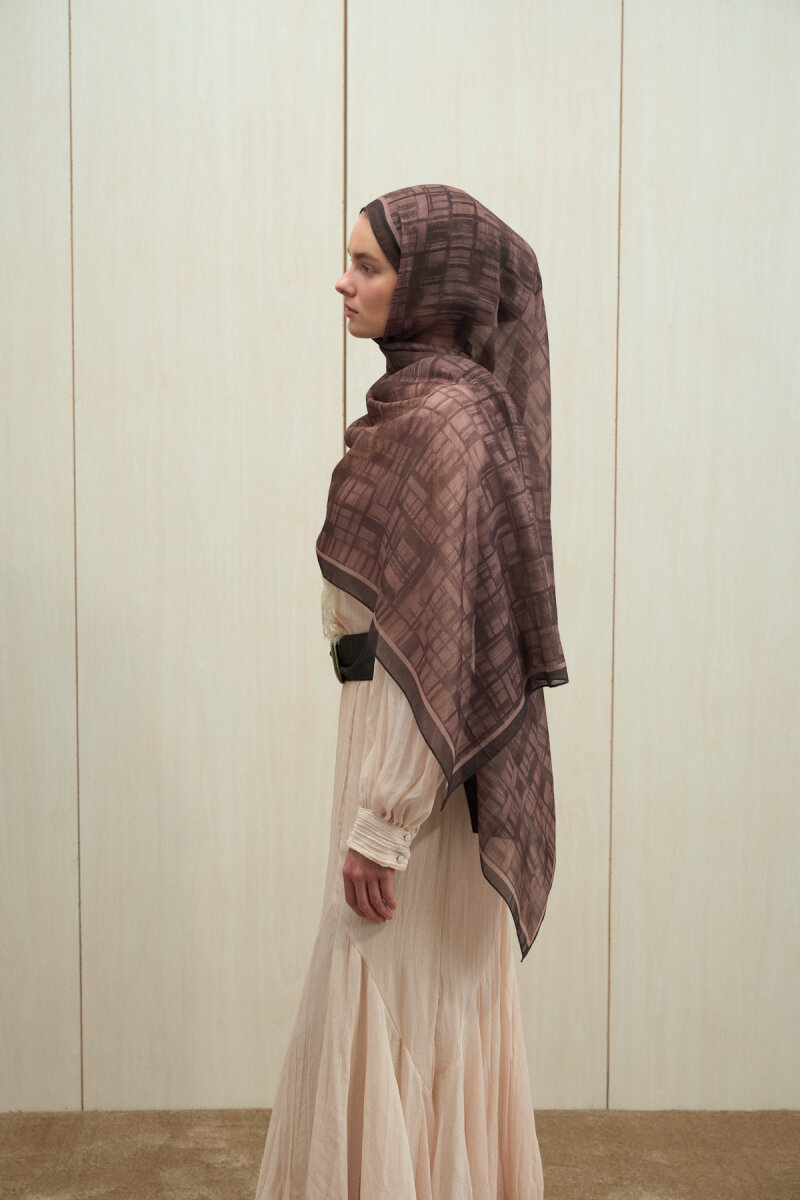 Valentina Soft Pamuk Şal - Kahve - 3