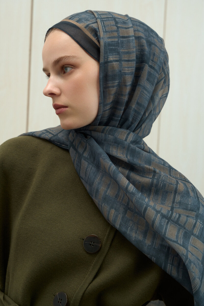 Valentina Soft Pamuk Şal - Siyah Bej - 4