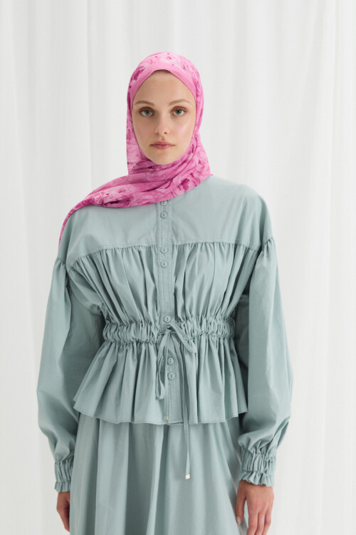 Valeria İpek Krep Şal - Pembe - Camellia Scarfs