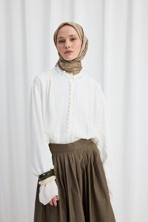 Vela Desen Soft Eşarp - Bej - Camellia Scarfs (1)