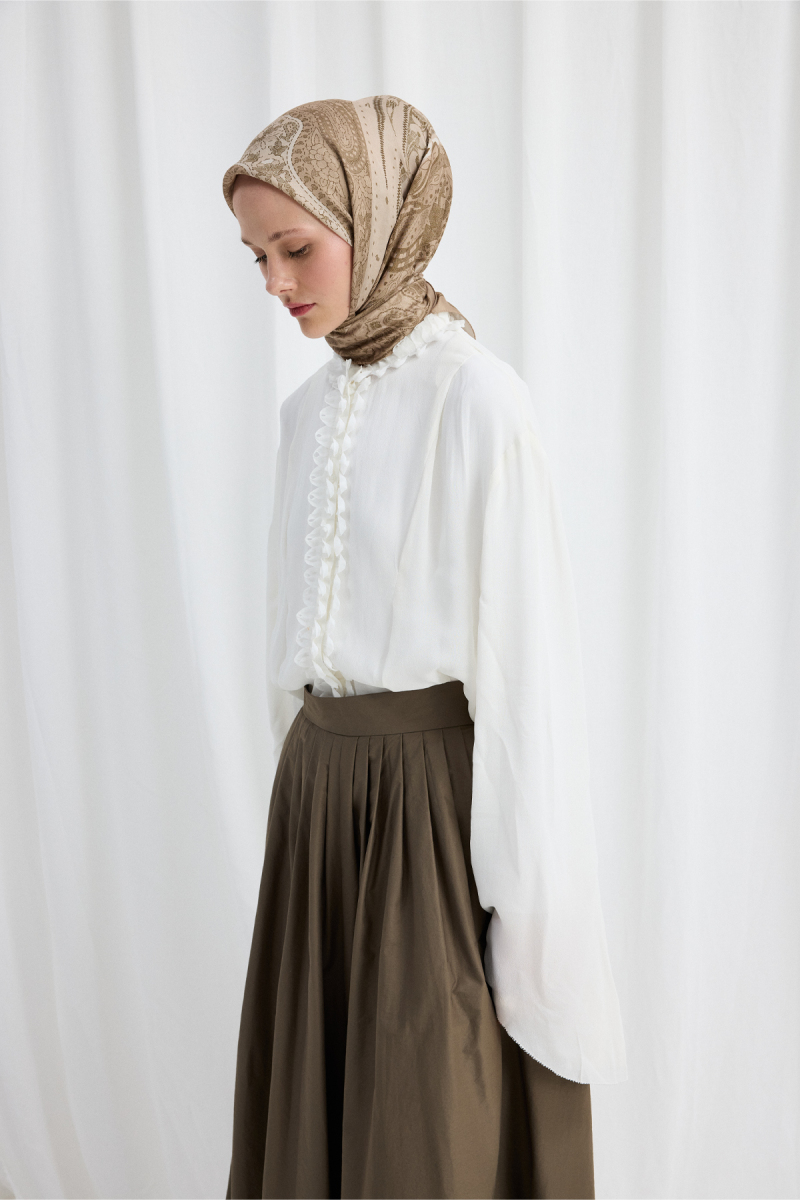 Vela Desen Soft Eşarp - Bej - 3