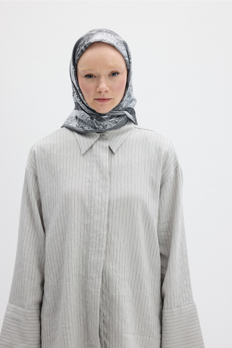 Vela Desen Soft Eşarp - Gri - 2