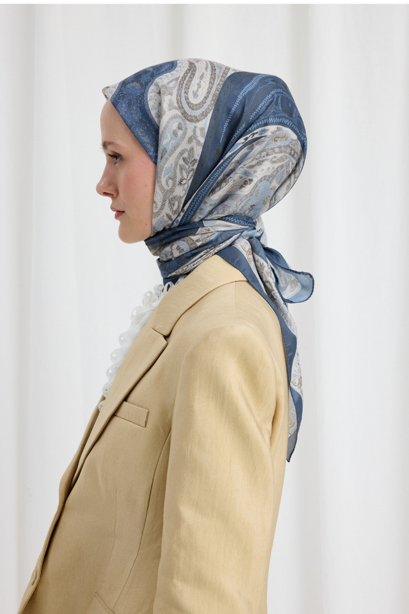 Vela Desen Soft Eşarp - İndigo - 3