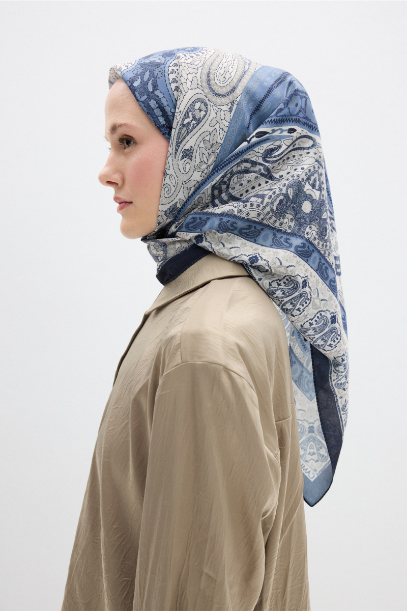 Vela Desen Soft Eşarp - Lacivert - 3