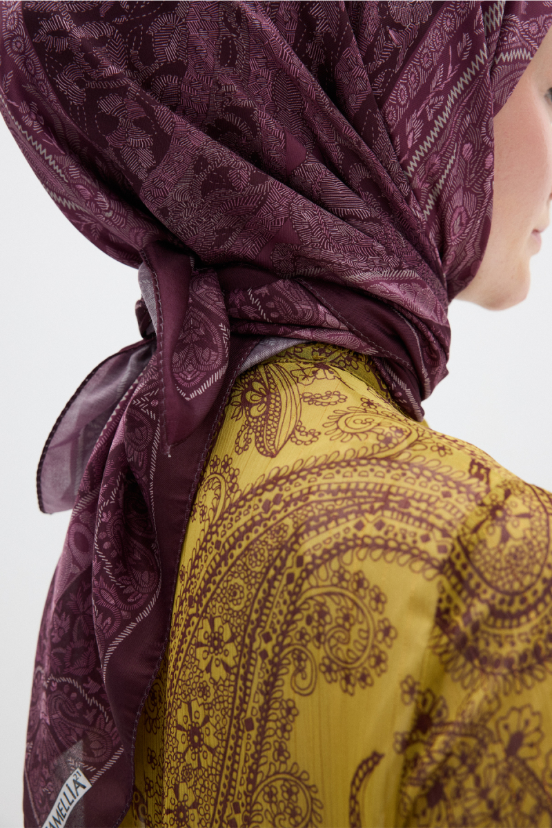 Vela Desen Soft Eşarp - Mürdüm - 4