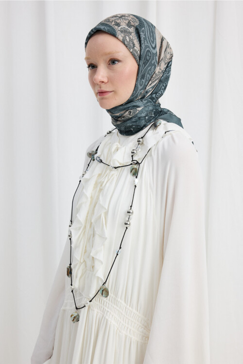 Vela Desen Soft Eşarp - Petrol - Camellia Scarfs