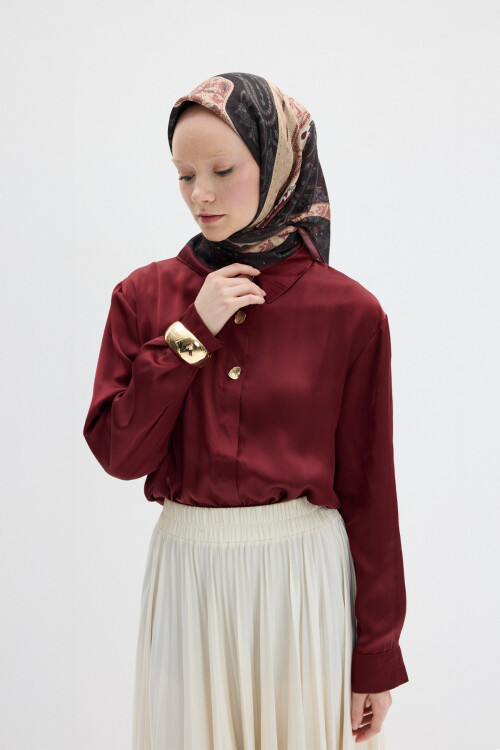 Vela Desen Soft Eşarp - Siyah Bej - Camellia Scarfs