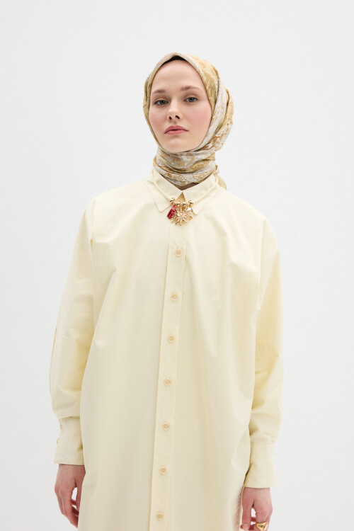 Vela Desen Soft Eşarp - Tereyağ - Camellia Scarfs (1)