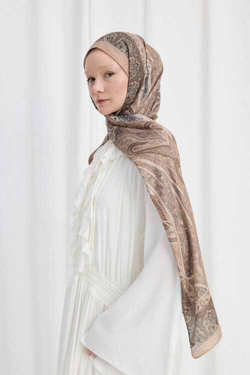 Vela Desen Soft Şal - Bej - Camellia Scarfs (1)