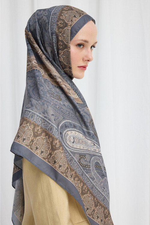 Vela Desen Soft Şal - Gri - Camellia Scarfs (1)