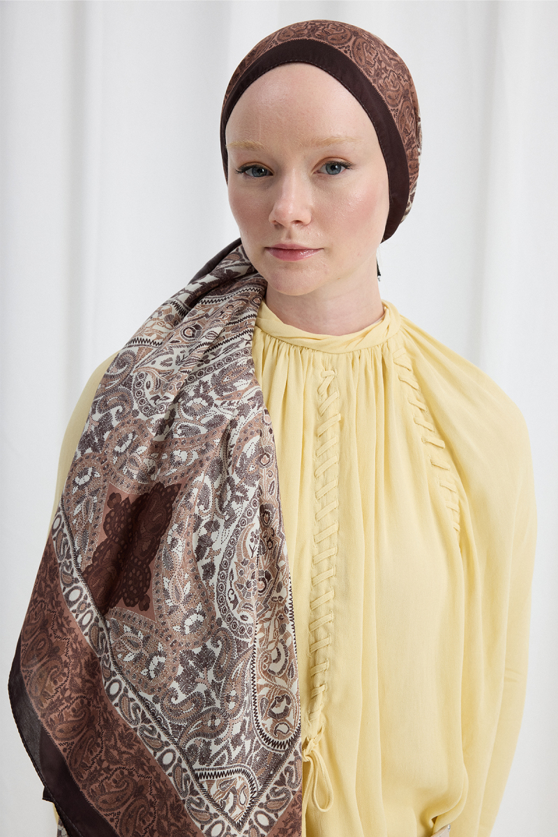 Vela Desen Soft Şal - Kahve - 3