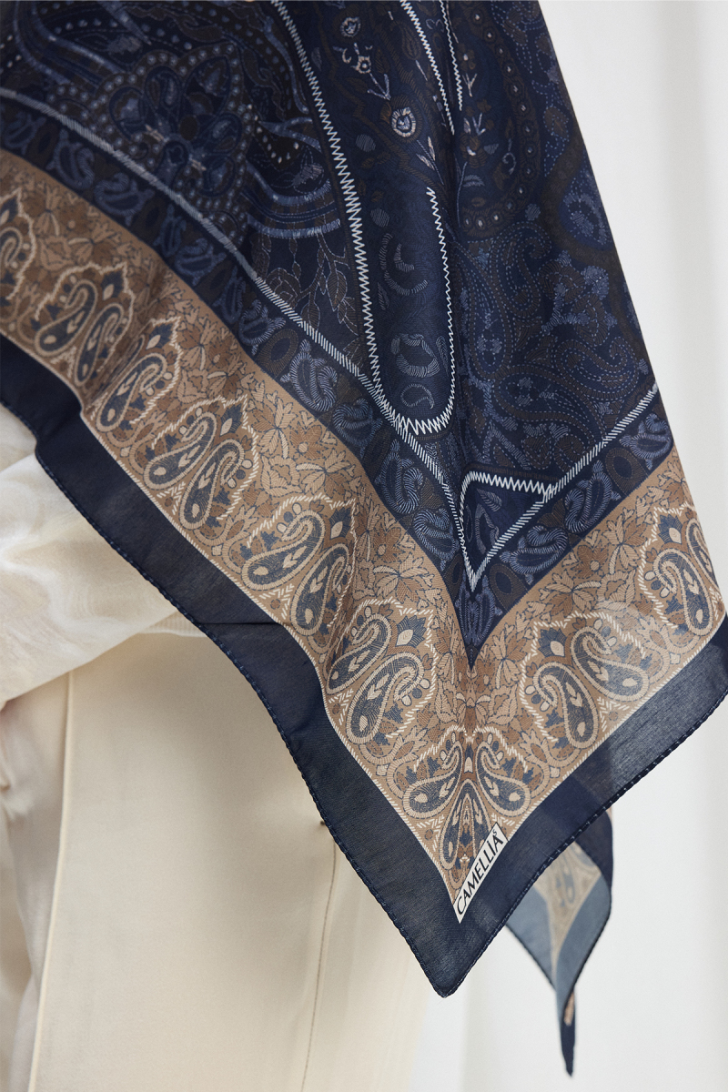 Vela Desen Soft Şal - Lacivert - 3