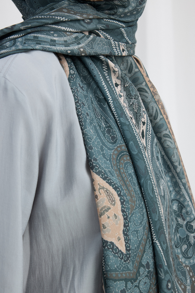 Vela Desen Soft Şal - Petrol - 3