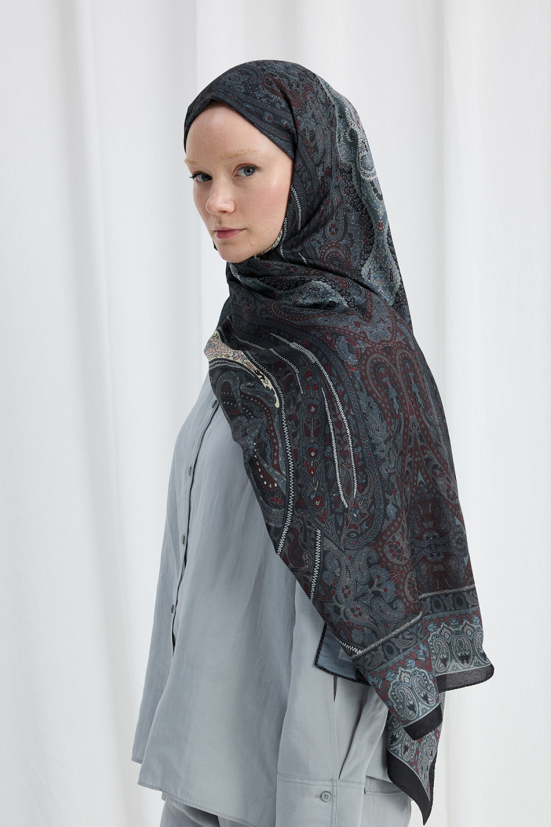 Vela Desen Soft Şal - Siyah - 1