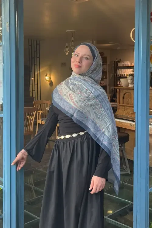 Vela Desen Soft Şal - İndigo - Camellia Scarfs (1)