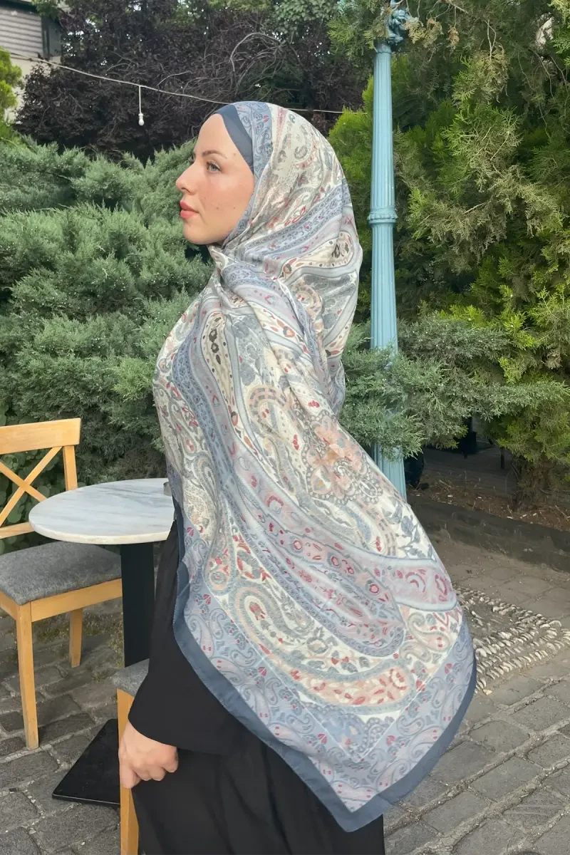 Vela Desen Soft Şal - İndigo - Camellia Scarfs
