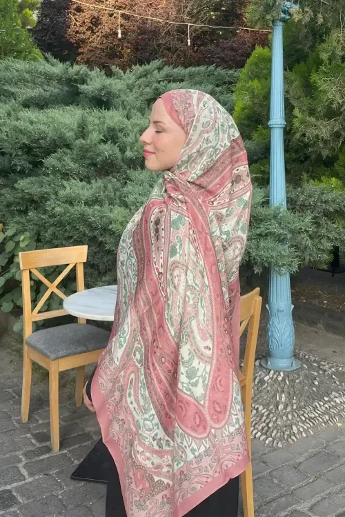 Vela Desen Soft Şal - Somon 