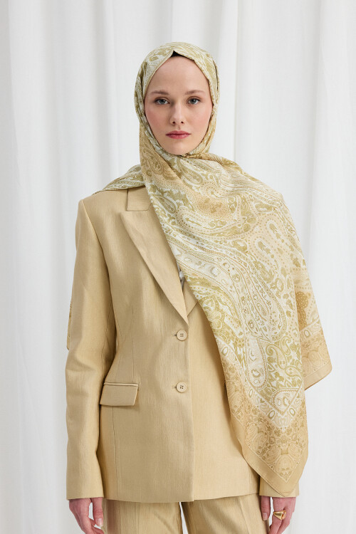 Vela Desen Soft Şal - Tereyağ Sarısı - Camellia Scarfs