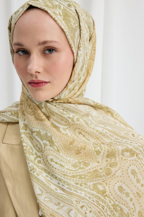 Vela Desen Soft Şal - Tereyağ Sarısı - Camellia Scarfs (1)