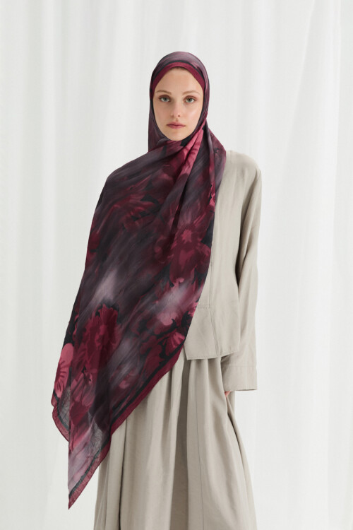 Velvet Kraş Şal - Bordo - Camellia Scarfs