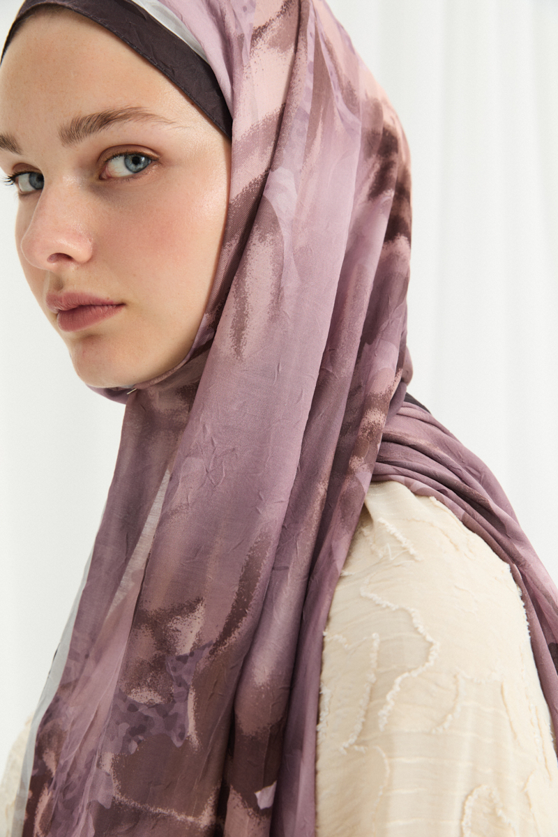 Velvet Kraş Şal - Gül Kurusu - 4