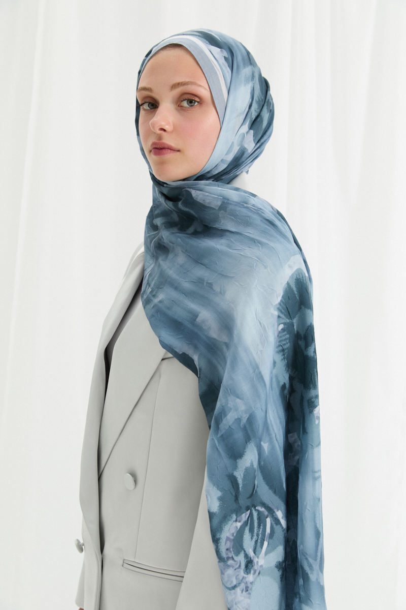 Velvet Kraş Şal - İndigo - 2