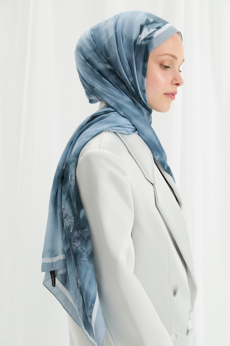 Velvet Kraş Şal - İndigo - 3