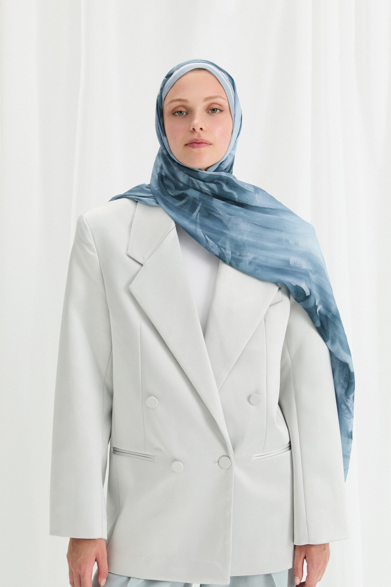 Velvet Kraş Şal - İndigo - 1