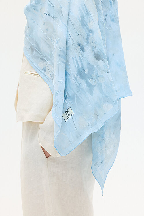 Velvet Kraş Şal - Mavi - Camellia Scarfs (1)