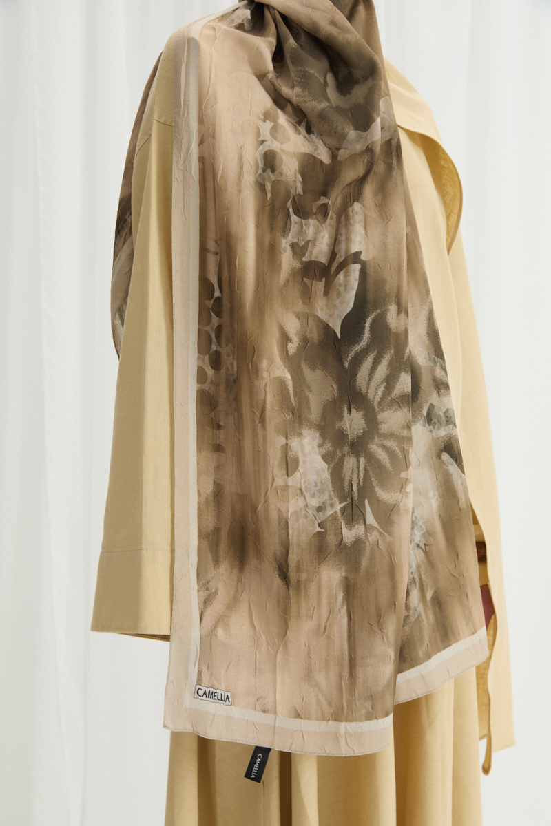 Velvet Kraş Şal - Olive - 4