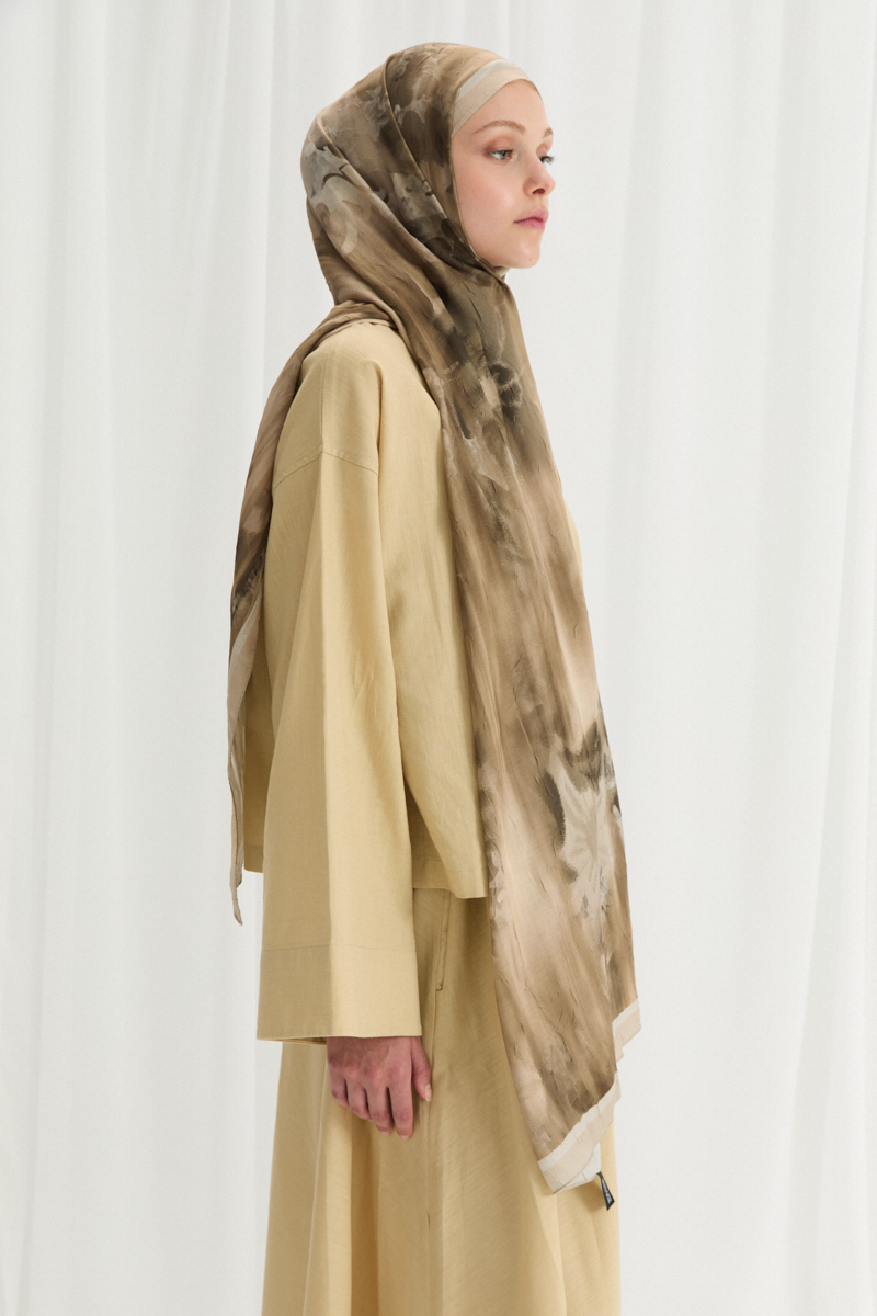 Velvet Kraş Şal - Olive - 2