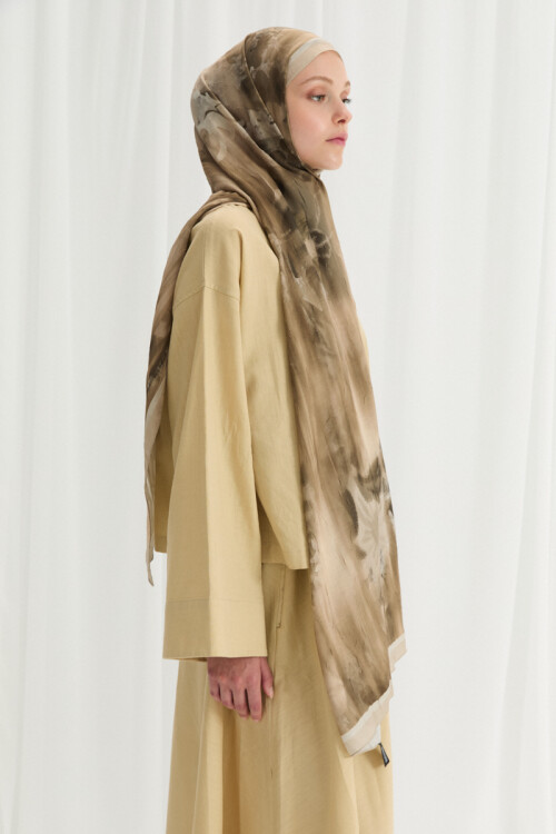 Velvet Kraş Şal - Olive - Camellia Scarfs (1)