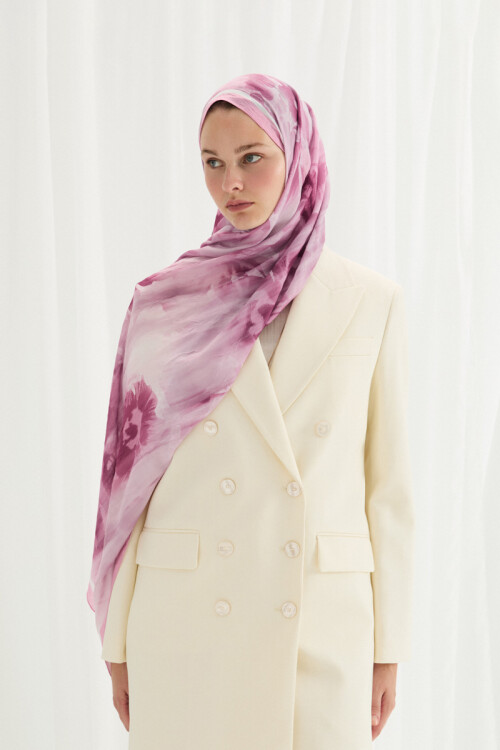 Velvet Kraş Şal - Pembe - Camellia Scarfs (1)