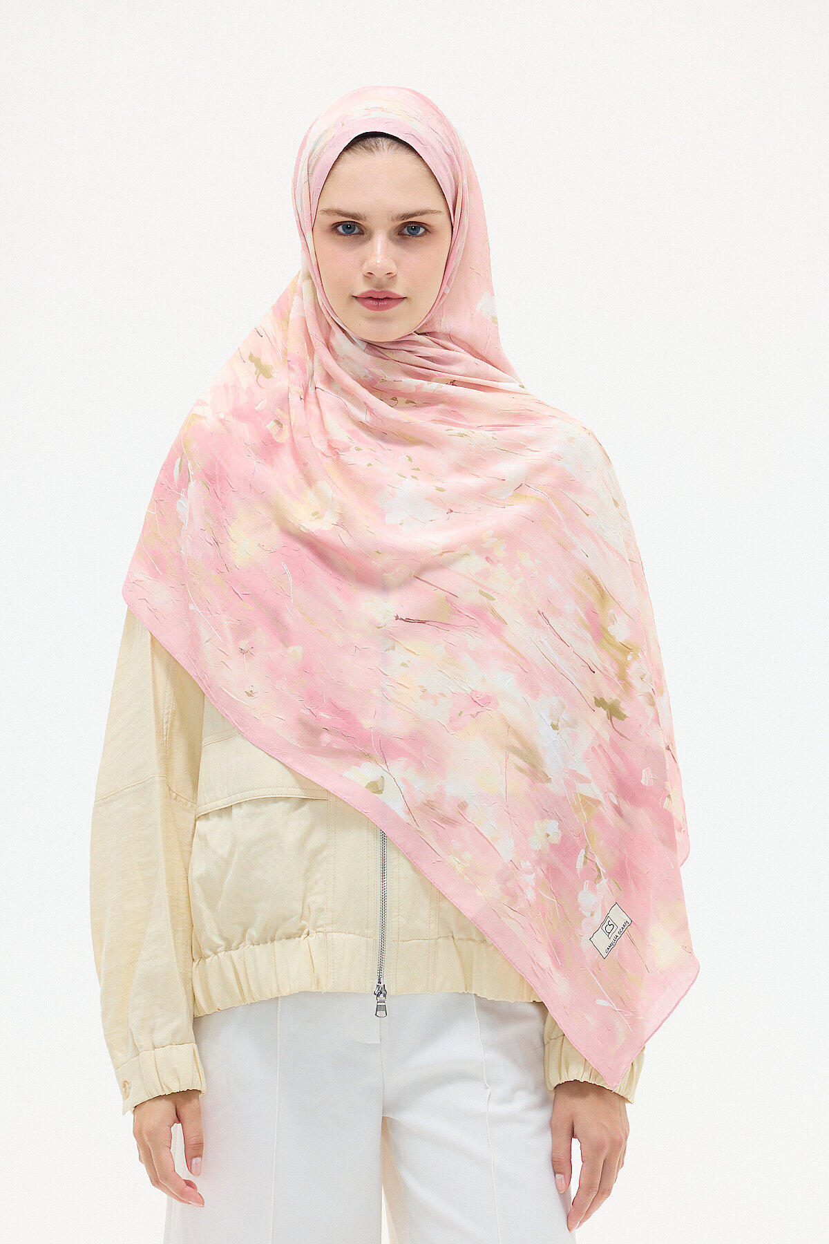 Velvet Kraş Şal - Pembe - Camellia Scarfs (1)