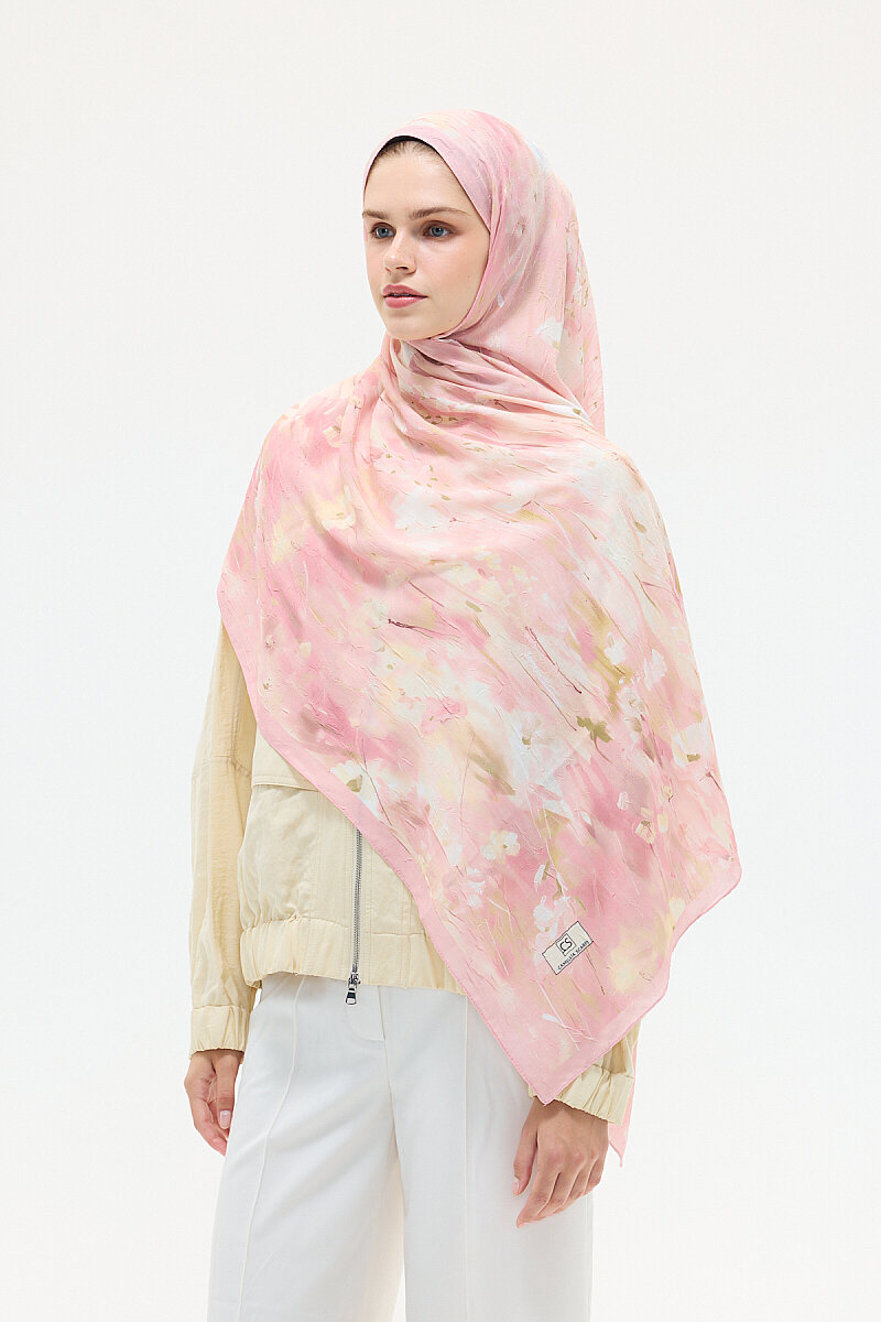 Velvet Kraş Şal - Pembe - 4