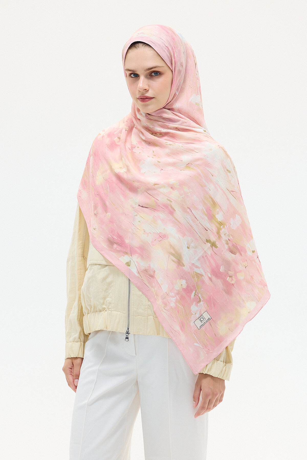 Velvet Kraş Şal - Pembe - Camellia Scarfs