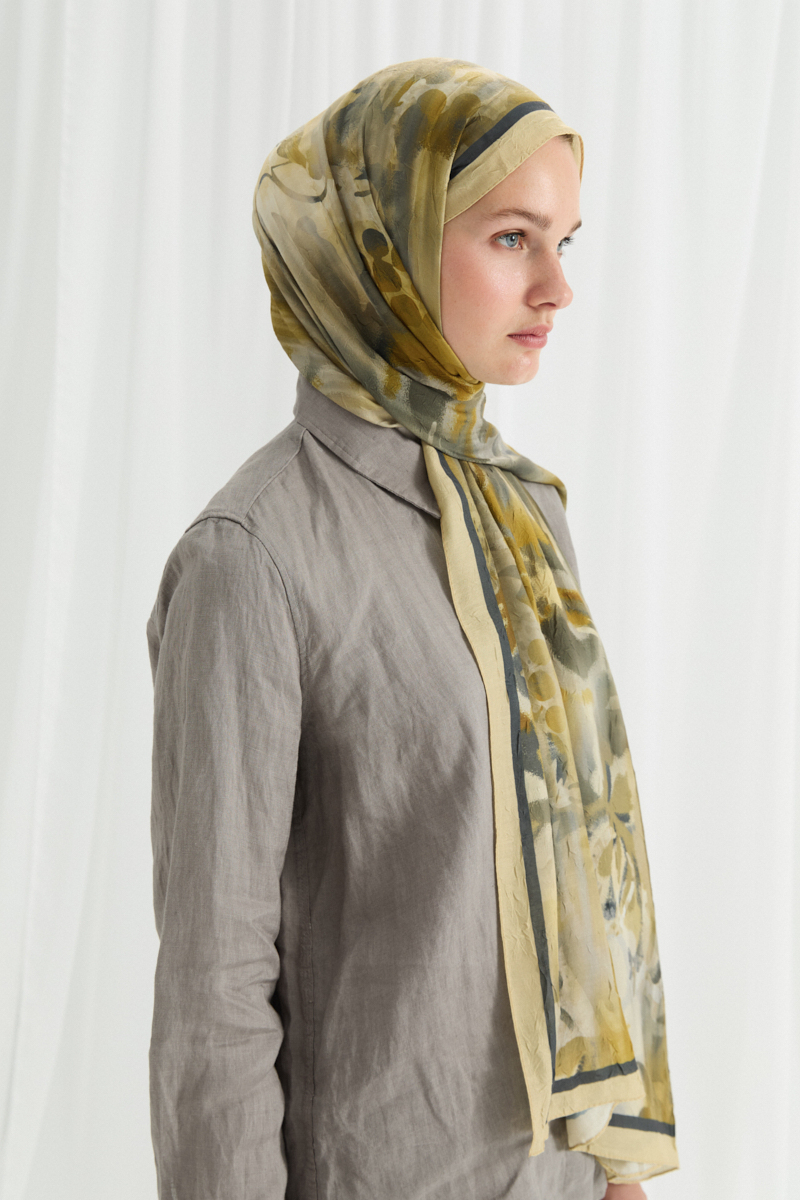 Velvet Kraş Şal - Safran - 3