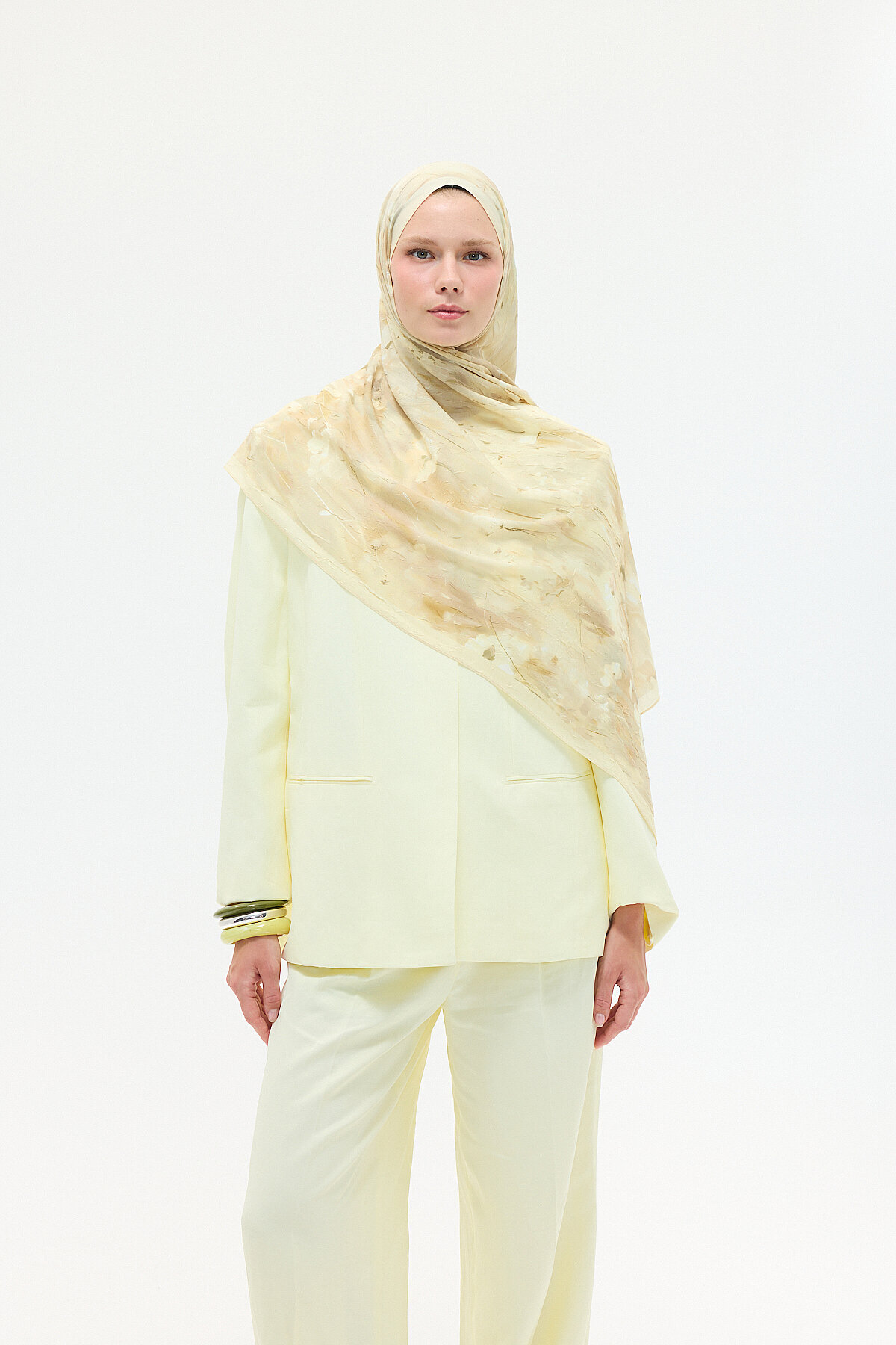 Velvet Kraş Şal - Tereyağ Sarısı - Camellia Scarfs