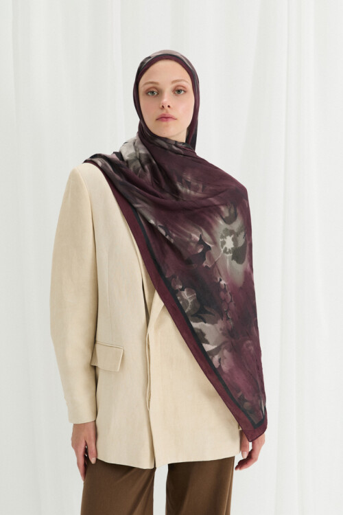 Velvet Kraş Şal - Vişne - Camellia Scarfs