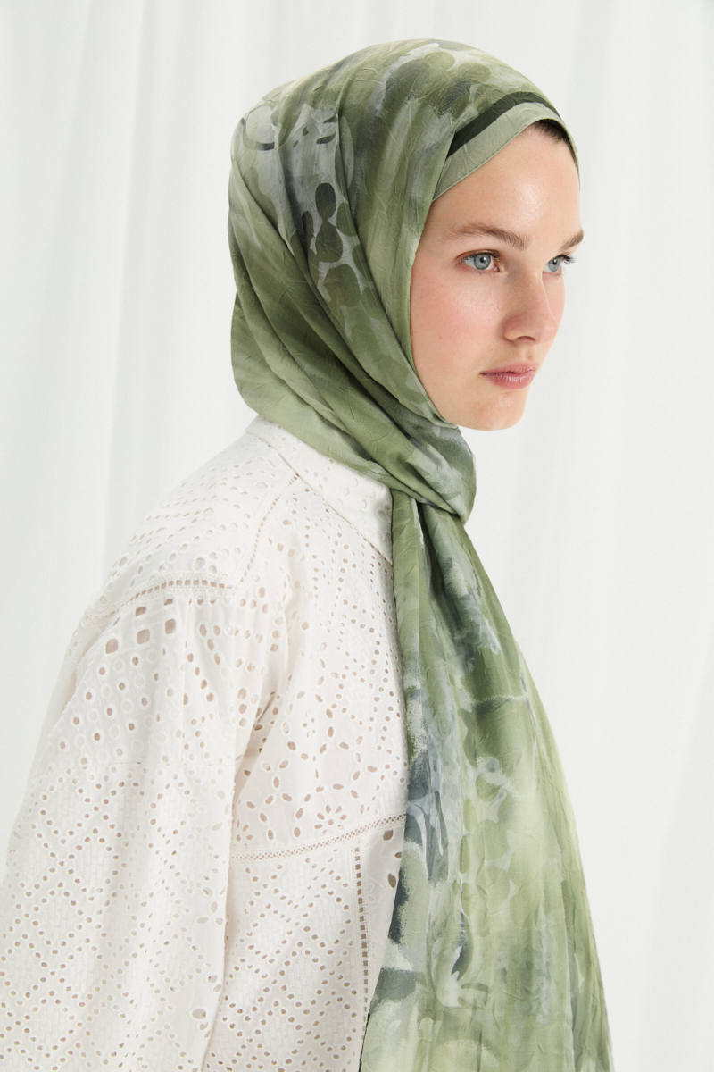 Velvet Kraş Şal - Yeşil - 4