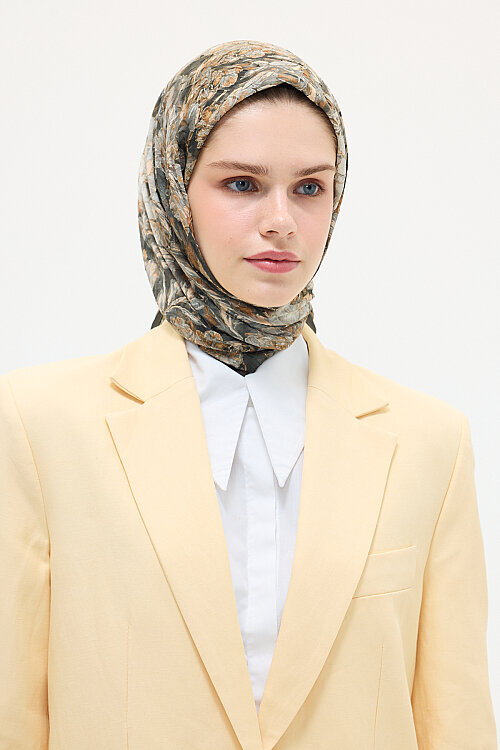Verona Kraş Eşarp - Haki - Camellia Scarfs (1)